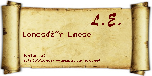 Loncsár Emese névjegykártya